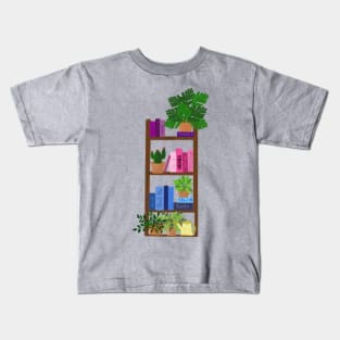 Book shelf with plants Kids T-Shirt